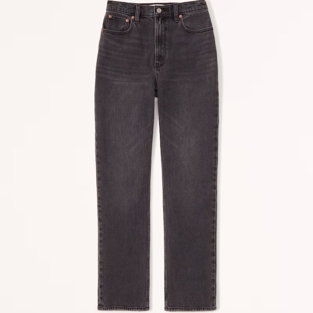 Abercrombie & Fitch Ultra High Rise 90s Straight Jean Black Size 30/10R